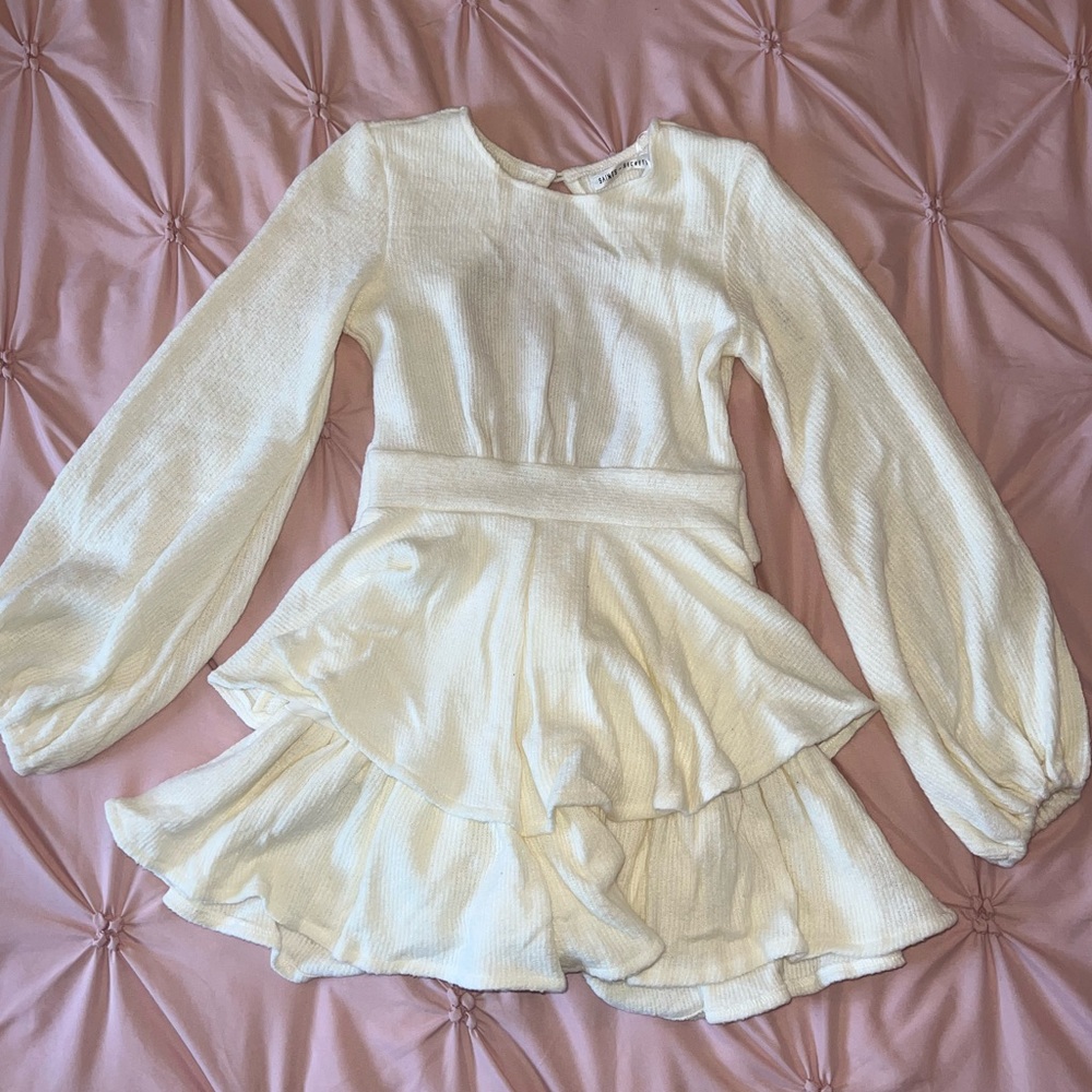 White Ruffled Romper - Picture 2 of 6